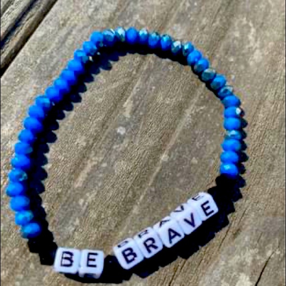 Blue be brave bracelet
